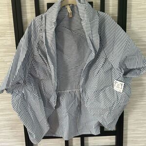 Eileen Fisher Navy silk textured jacket 3/4 sleeves M